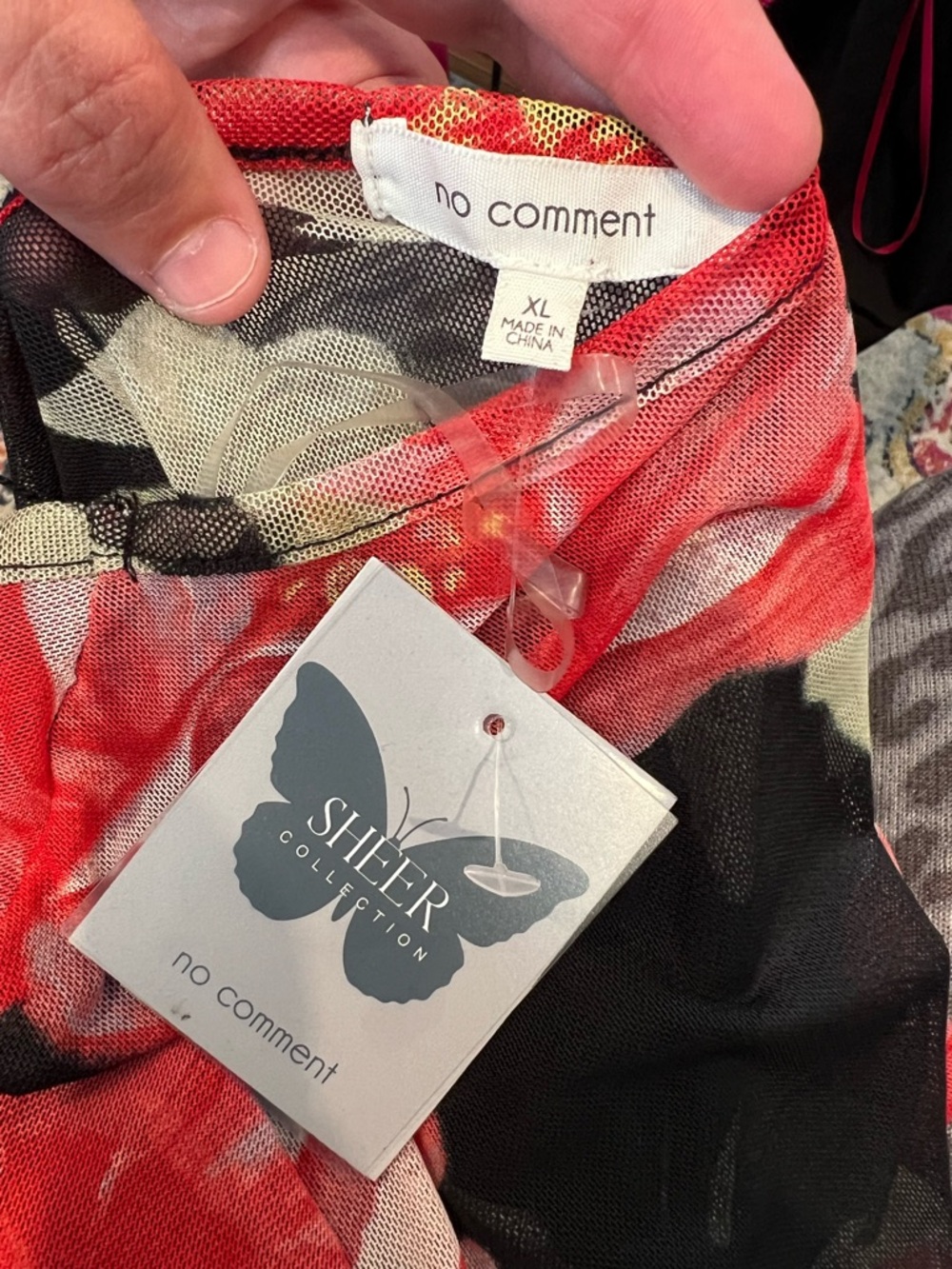 No Comment Sheer Floral Mesh Dress Size XL NWT - Picture 3 of 3